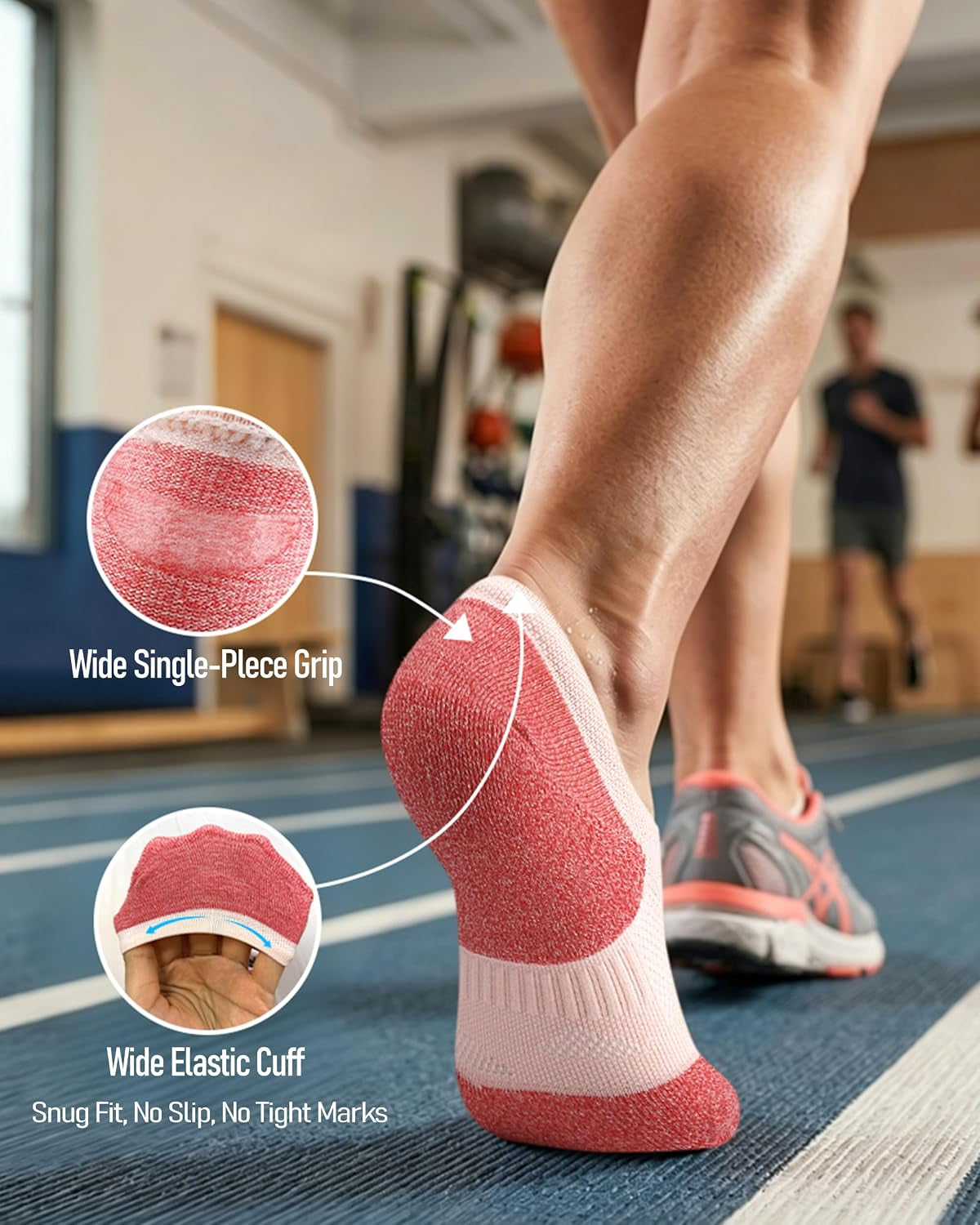 Compression No Show Athletic Womens Socks Running Cushioned 5-6 Pairs | Breathable Mesh,No Slip Off,Lightweight,Moisture Wicking,Size 7-9/9-11,Arch Support,Shock-Absorbing,Workout