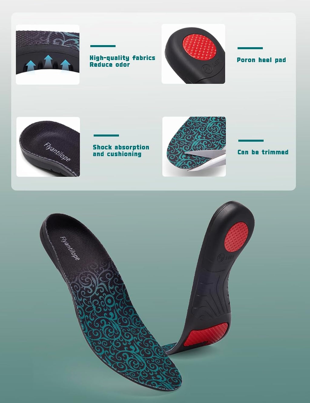Plantar Fasciitis Insoles for Men Women, 220+ Lbs Heavy Duty Support Pain Relief Orthotics, High Arch Support for Pain Relief, Flat Feet Orthotic Insert, Work Boot Shoe Insole, Fit Standing All Day