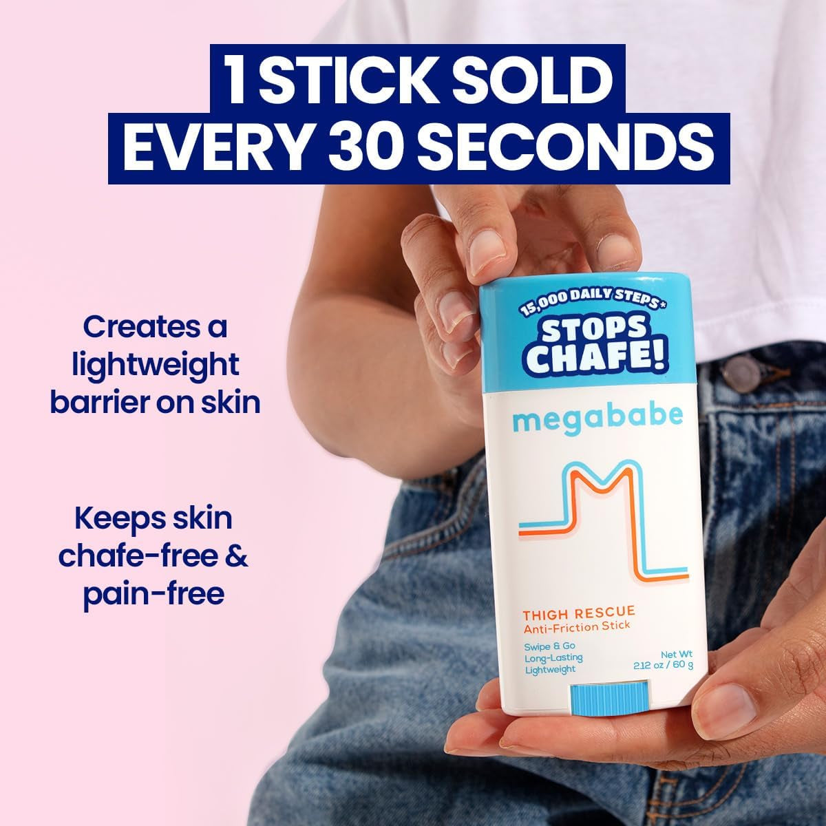 Thigh Rescue Anti-Chafe Stick | Prevents Skin Chafe & Irritation | Thighs, Arms, Bra-Lines & More