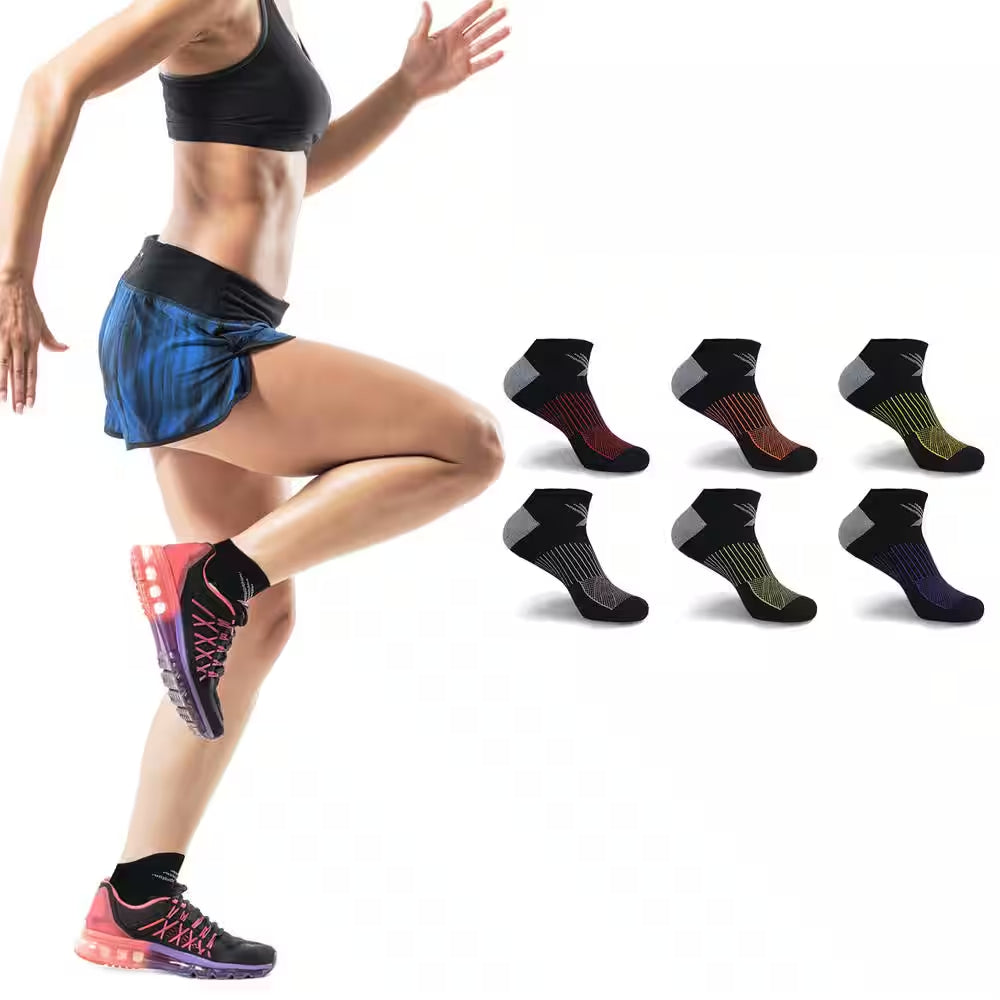 Active-Performance Ankle-Length Compression Socks (6-Pairs)