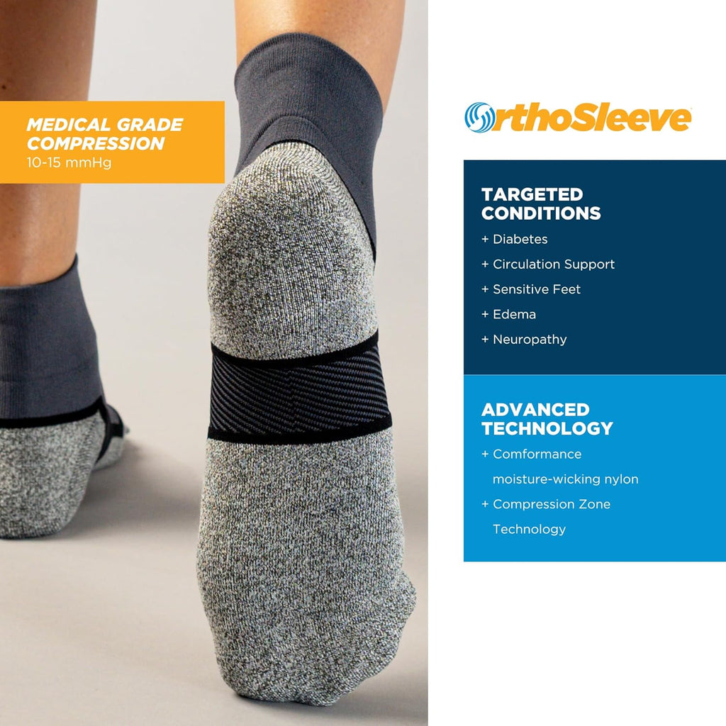 WC4 Diabetic & Neuropathy Compression Socks, Non-Binding for Men & Women, Improve Circulation & Edema